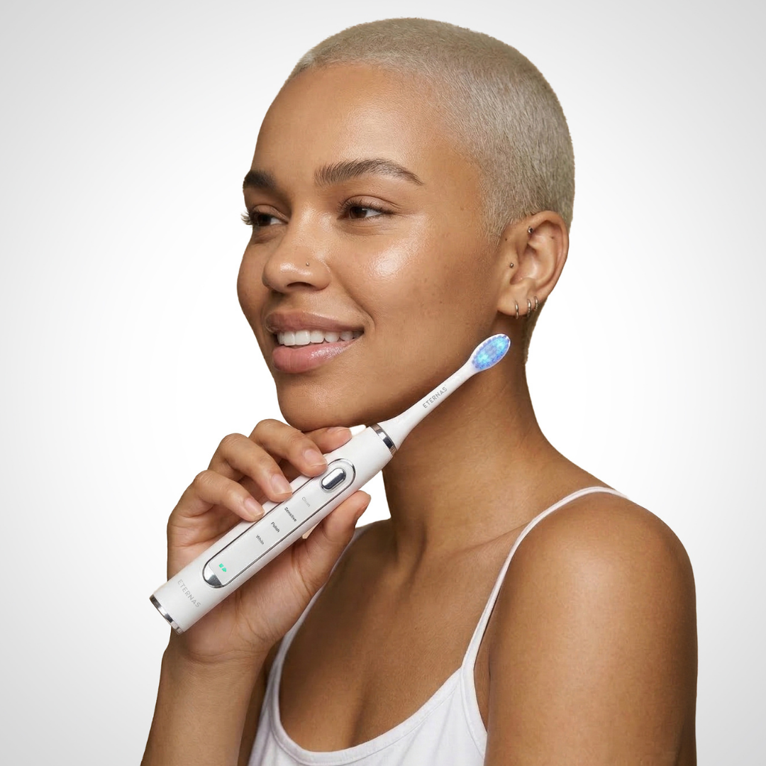 Escova de dentes elétrica 2 em 1 com LED