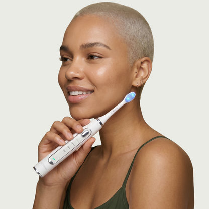 Escova de dentes elétrica 2 em 1 com LED