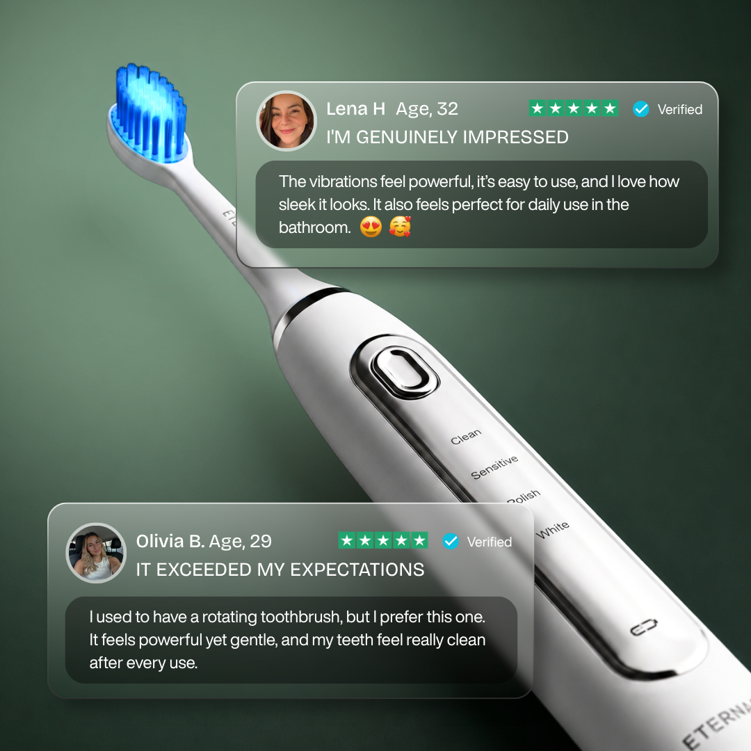 Escova de dentes elétrica 2 em 1 com LED