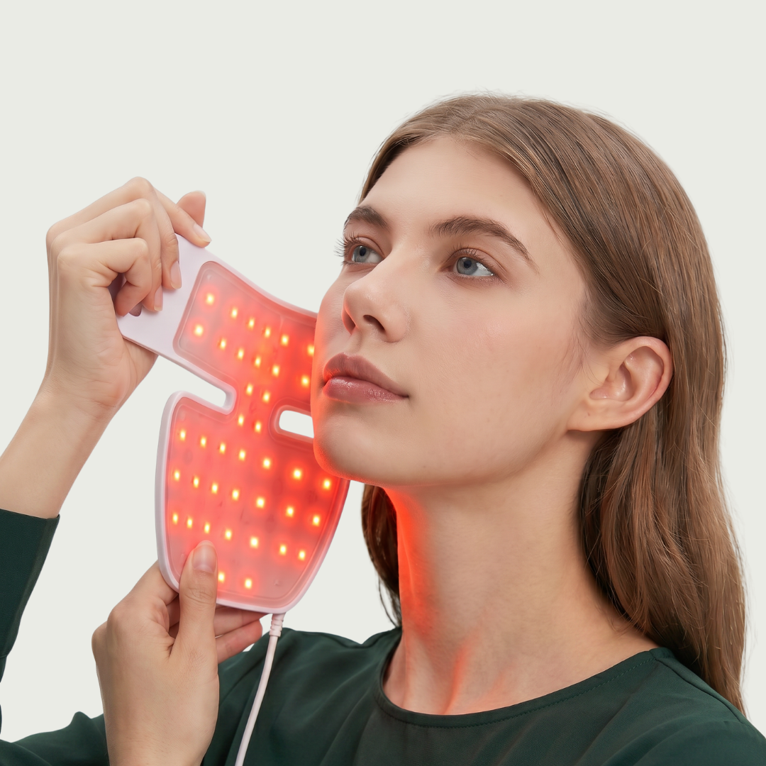 Máscara LED profissional infravermelha para pescoço e colo - Silicone de grau médico 850nm