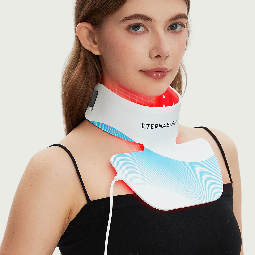 Máscara LED profissional infravermelha para pescoço e colo - Silicone de grau médico 850nm