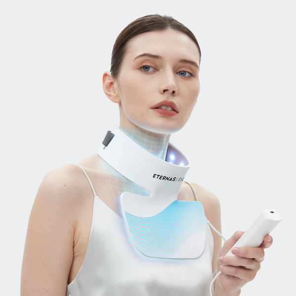 Máscara LED profissional infravermelha para pescoço e colo - Silicone de grau médico 850nm