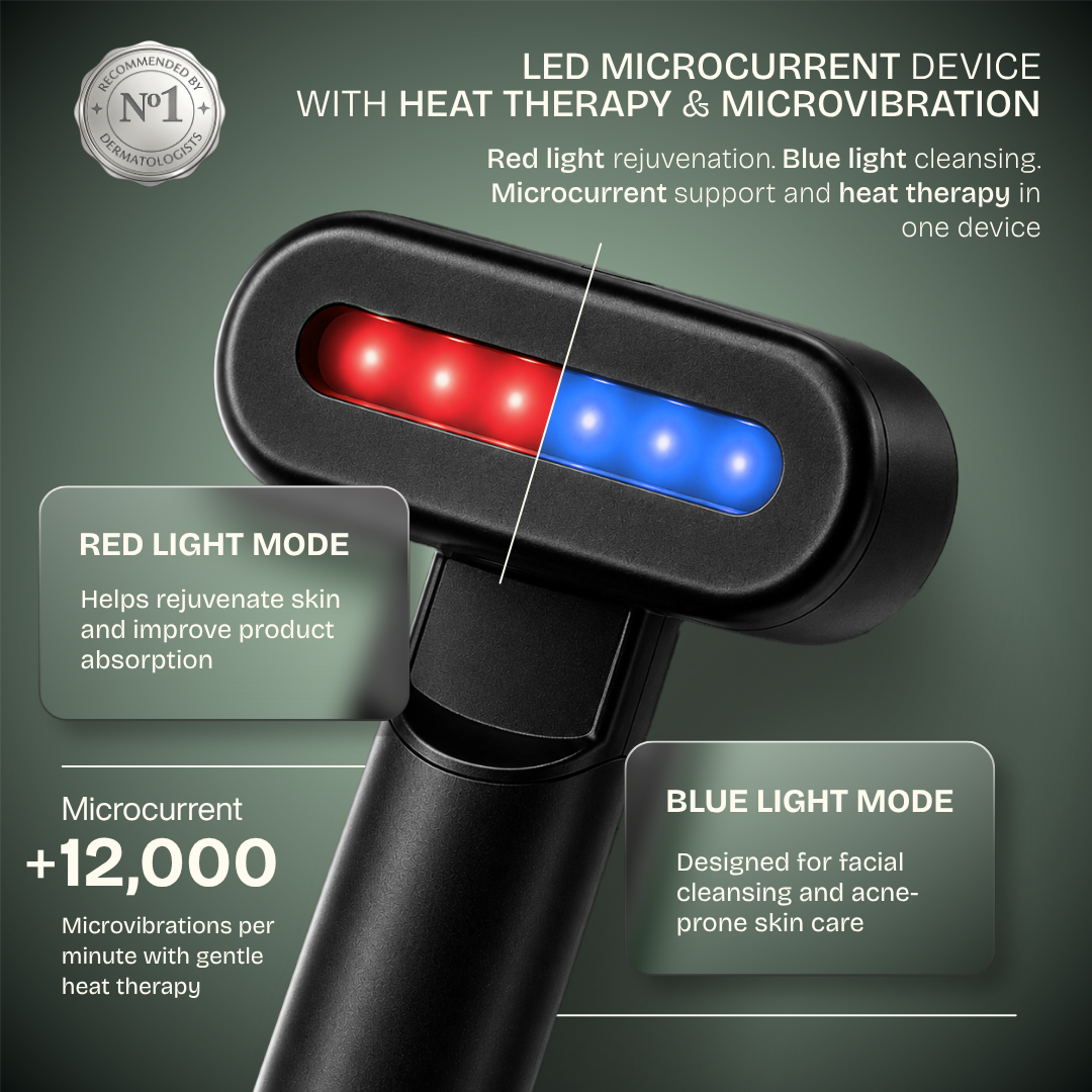 Dispositivo LED de microvibração e microcorrente com terapia térmica