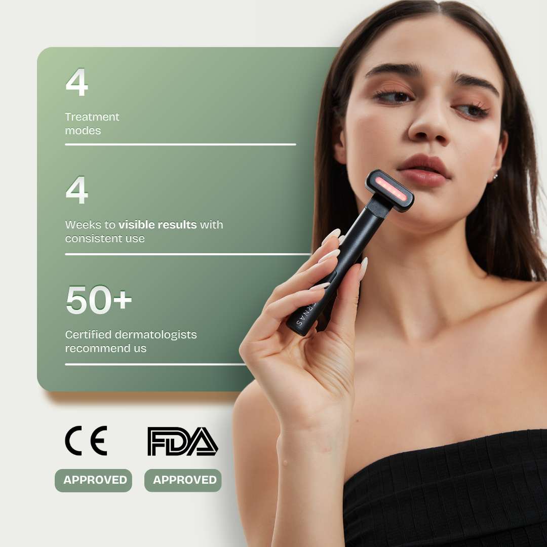 Dispositivo LED de microvibração e microcorrente com terapia térmica